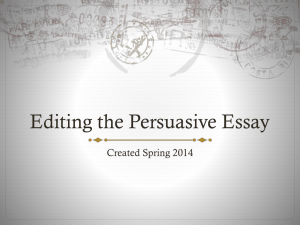 Editing the Persuasive Essay