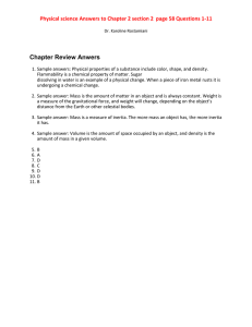 Physical science Answers to Chapter 2 section 2 page 58 Questions