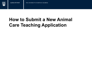 How to Submit a New Animal Care Teaching Application