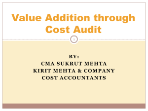 Value Addition through Cost Audit