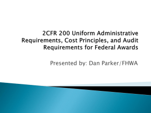 Dan Parker – 2CFR 200 Overview