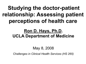 Assessing patient perceptions of health care