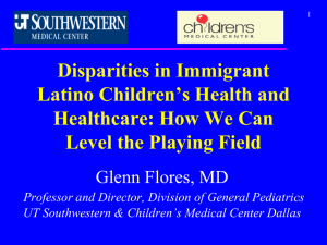 Children Disparities in Immigrant Latino Children's Health and