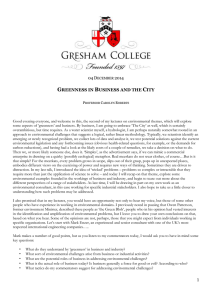 Transcript for "Greenness in Business and the City"