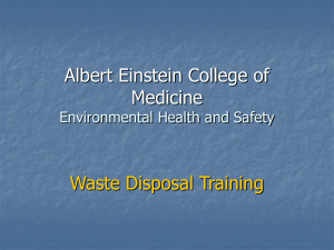 waste disposal - Albert Einstein College of Medicine