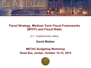 Session 3: Economic Forecasts, Fiscal Strategy (MTFF)