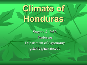 Climate of Honduras - Department of Geological & Atmospheric
