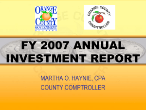Comptroller Investment Report