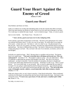 Guard Your Heart Against the Enemy of Greed
