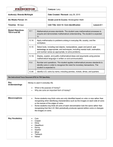 Unit 13: Coin identification- Lesson 1