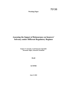 Working Paper Assessing the Impact of Reinsurance on Insurers