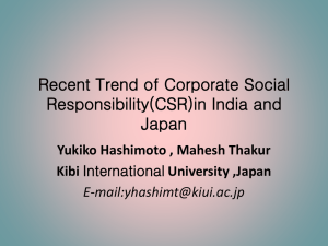 Recent Trend of Corporate Social Responsibility(CSR)in India and