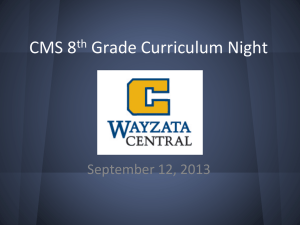 CMS 8th Grade Curriculum Night