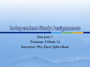 Independent Study Assignments - mrssyfert