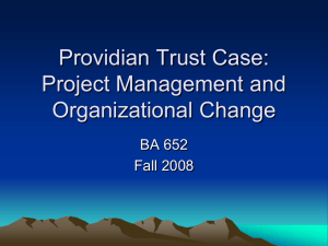 Providian Trust Case: Project Management and Organizational