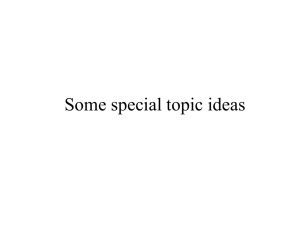 Some special topic ideas
