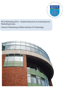 M Sc Marketing 2012 – Student Research on Contemporary
