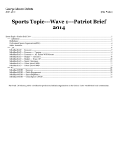 Sports Topic---Wave 1---Patriot Brief 2014