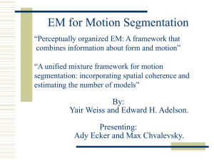 EM for motion segmentation