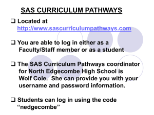 SAS Curriculum Pathways - NorthEdgecombeTechnology