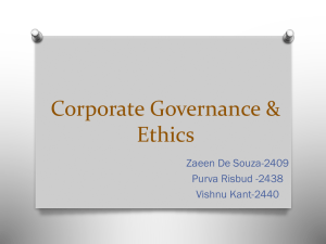 What is corporate Governance