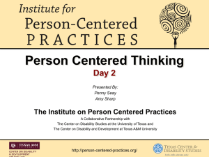 PCP Day 2 - 2014 - Center on Disability and Development