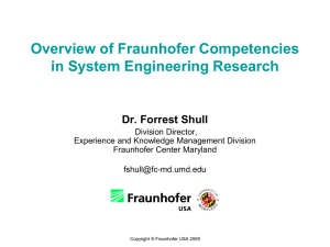 Dr. Forrest Shull - Systems Engineering Research Center