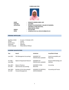 Click Here to Full CV of Norazita Aziz