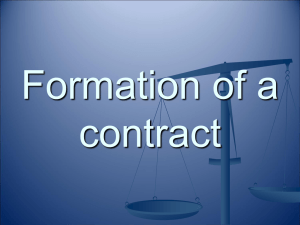 Formation of a contract