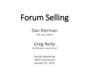 Forum Selling - USC Gould School of Law