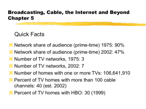Broadcasting, Cable, the Internet and Beyond Chapter 5