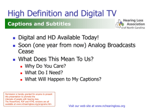 High Definition and Digital TV