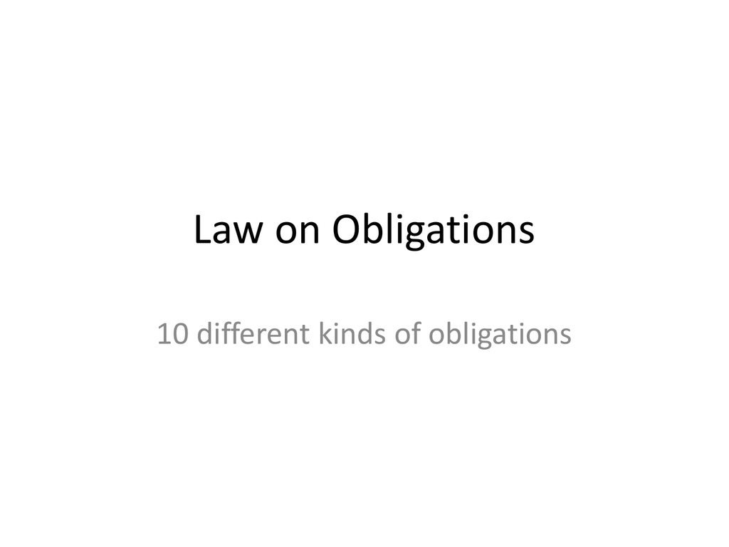 Law On Obligations