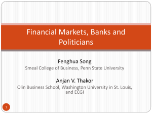 FINANCIAL MARKETS, BANKS AND POLITICIANS