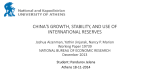 CHINA'S GROWTH, STABILITY, AND USE OF INTERNATIONAL