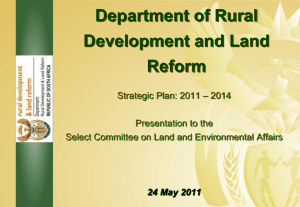 Department of Rural Development and Land Reform Strategic Plan