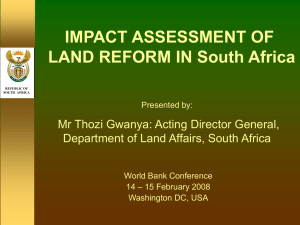 LAND & AGRARIAN REFORM SOUTH AFRICA (LARSA