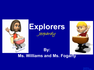 Explorers Jeopardy Game