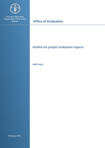 Project evaluation report outline - Food and Agriculture Organization