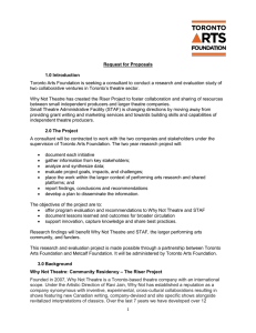 Request for Proposals Introduction Toronto Arts Foundation is