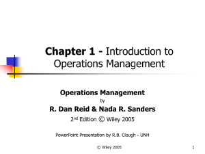 Introduction to Operations Management