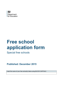 Special free school application form: sections C to F