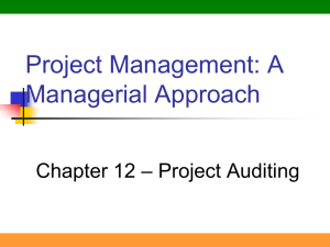 Chapter 12: Project Auditing
