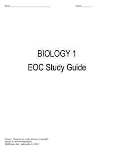 BIOLOGY I EOC Study Guide
