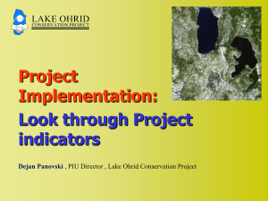 LAKE OHRID CONSERVATION PROJECT Indicator 3.1