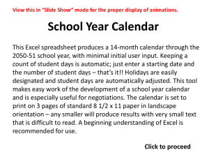 14-Month School Year Calendar Tool Instructions