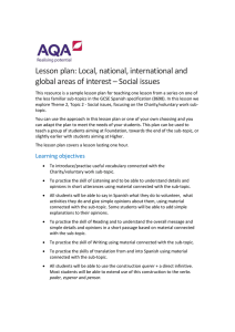 Lesson plan: Local, national, international and global areas of