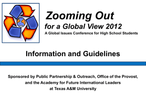 Zooming Out for a Global View Global Issues