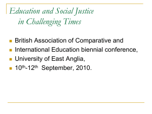 Education and Social Justice in Challenging Times