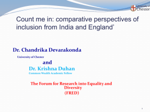 Comparative Perspectives of Inclusion from India and England